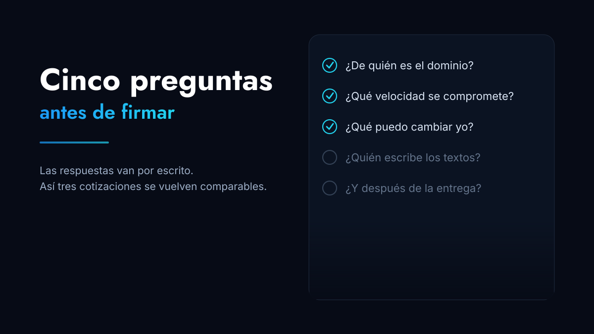Cómo elegir quién te hace la página web: qué pedir y qué exigir
